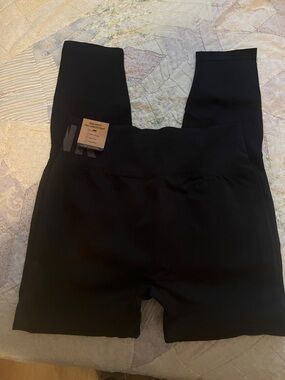 PINK Victoria's Secret Black High-Waist Ribbed Leggings
